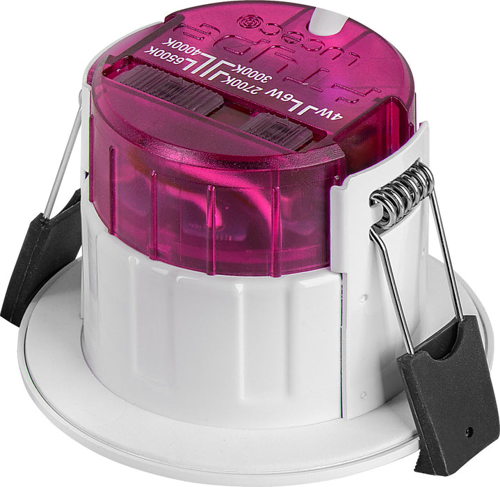 Luceco PTF6WCCT/10 FType Elite 4W/6W 750Lm Power Change & 4 Colour CCT 2700K/3000K/4000K/6000K Dimmable IP65 White - Flat (10 Pack) - westbasedirect.com