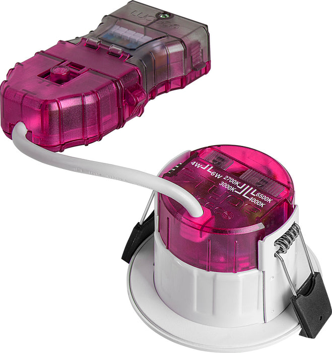 Luceco PTR6WD2W FType Elite 4W/6W 690Lm Power Change & CCT Change 3000K/4000K Dim2Warm Dimmable IP65 White - Regressed - westbasedirect.com