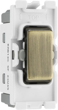 BG RAB12C Nexus Grid 20A SP 2-Way Centre Off - Antique Brass