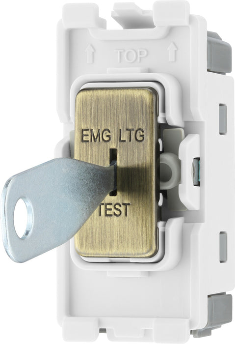 BG RAB12EL Nexus Grid 20A Secret Key SP 2-Way (EMG LTG TEST) - Antique Brass - westbasedirect.com