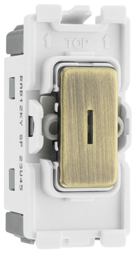 BG RAB12KY Nexus Grid 20A Secret Key SP 2-Way - Antique Brass