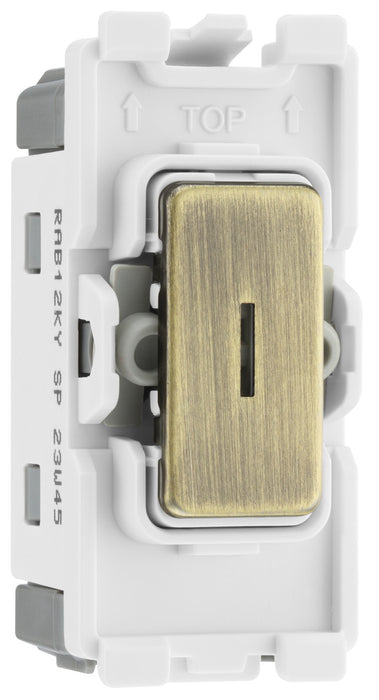 BG RAB12KY Nexus Grid 20A Secret Key SP 2-Way - Antique Brass - westbasedirect.com