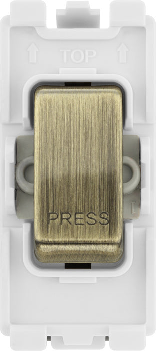 BG RAB14 Nexus Grid 20A SP 1-Way Retractive (PRESS) - Antique Brass - westbasedirect.com