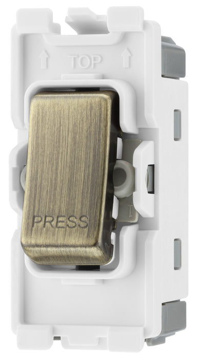 BG RAB14 Nexus Grid 20A SP 1-Way Retractive (PRESS) - Antique Brass - westbasedirect.com