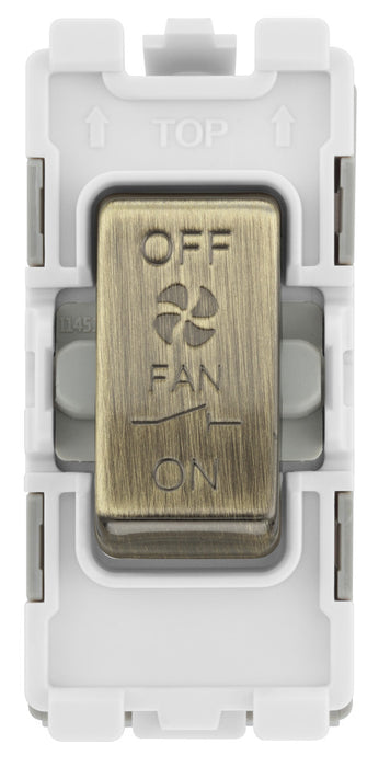 BG RAB15 Nexus Grid 20A Triple Pole Fan Isolator - Antique Brass - westbasedirect.com