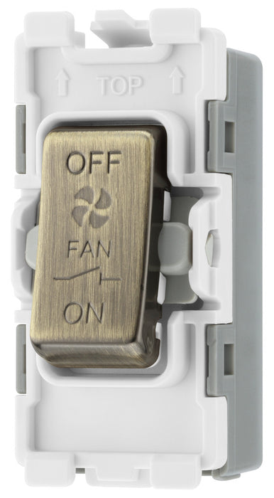 BG RAB15 Nexus Grid 20A Triple Pole Fan Isolator - Antique Brass - westbasedirect.com