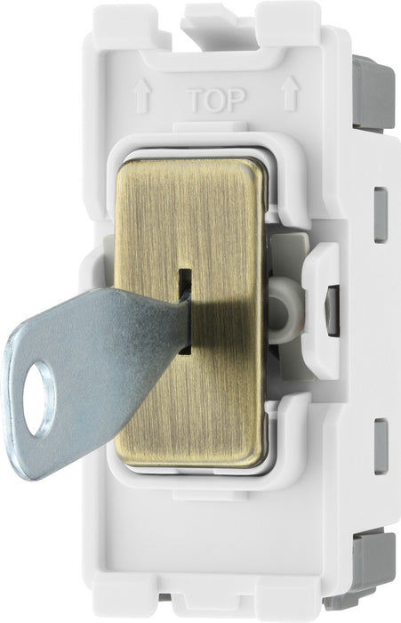 BG RAB30KY Nexus Grid 20A Secret Key DP - Antique Brass - westbasedirect.com