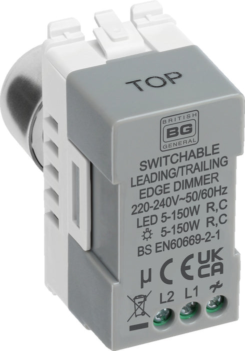 BG RBSDLT Nexus Grid 2-Way Intelligent Dual Mode Dimmer Module - Brushed Steel - westbasedirect.com