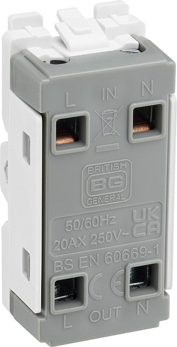 BG RFB30KY Nexus Grid 20A Secret Key DP - Matt Black - westbasedirect.com