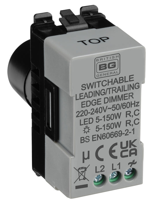 BG RFBDLT Nexus Grid 2-Way Intelligent Dual Mode Dimmer Module - Matt Black - westbasedirect.com