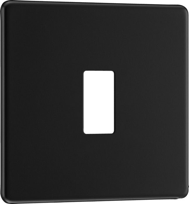 BG RFFB1 Flatplate Screwless 1G Grid Front Plate - Matt Black - westbasedirect.com