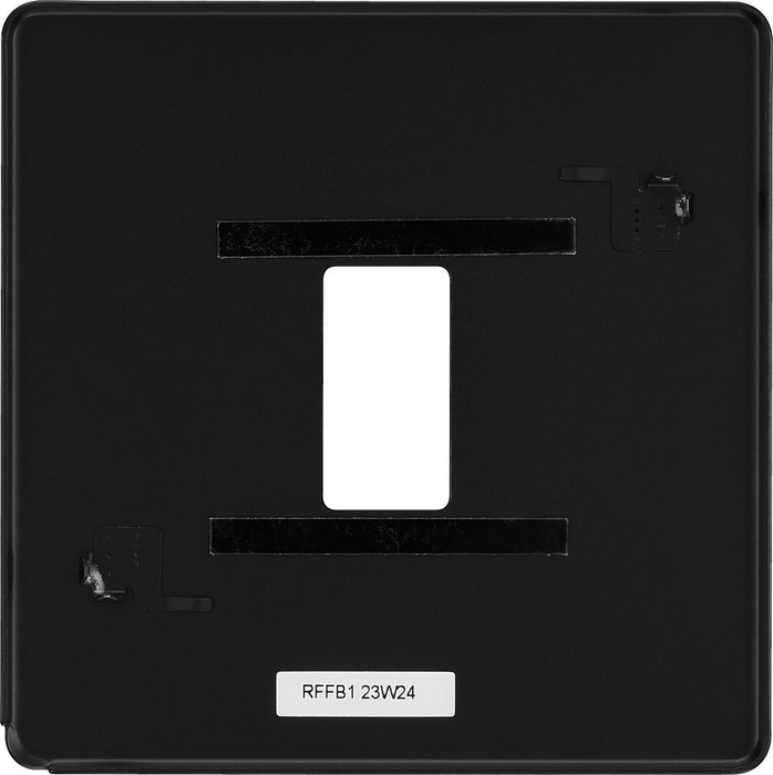 BG RFFB1 Flatplate Screwless 1G Grid Front Plate - Matt Black - westbasedirect.com