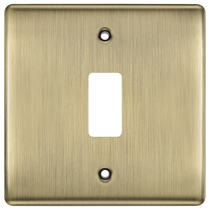 BG RNAB1 Nexus Metal 1G Grid Front Plate - Antique Brass - westbasedirect.com