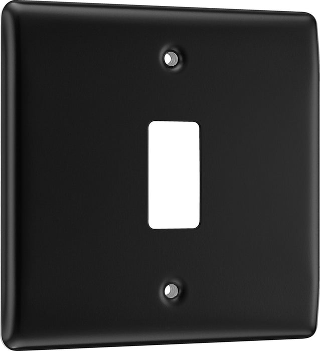BG RNFB1 Nexus Metal 1G Grid Front Plate - Matt Black - westbasedirect.com