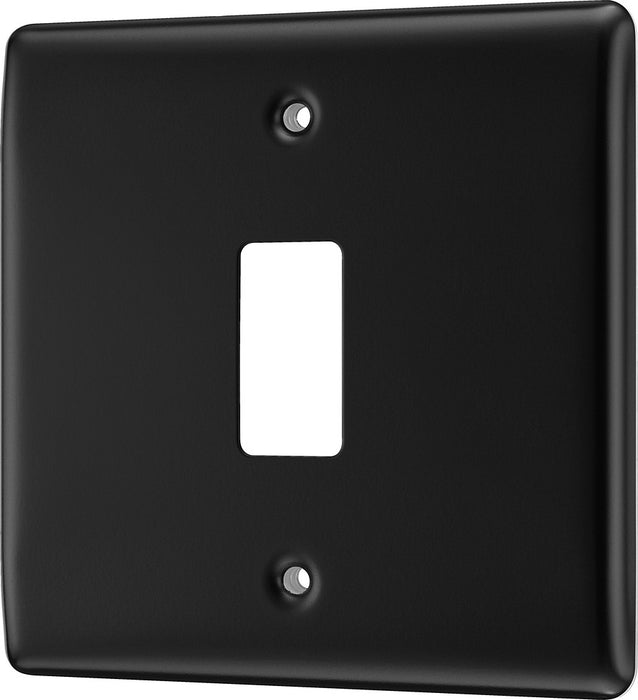 BG RNFB1 Nexus Metal 1G Grid Front Plate - Matt Black - westbasedirect.com