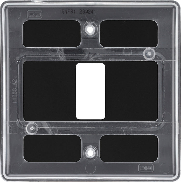 BG RNFB1 Nexus Metal 1G Grid Front Plate - Matt Black - westbasedirect.com