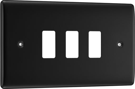 BG RNFB3 Nexus Metal 3G Grid Front Plate - Matt Black - westbasedirect.com
