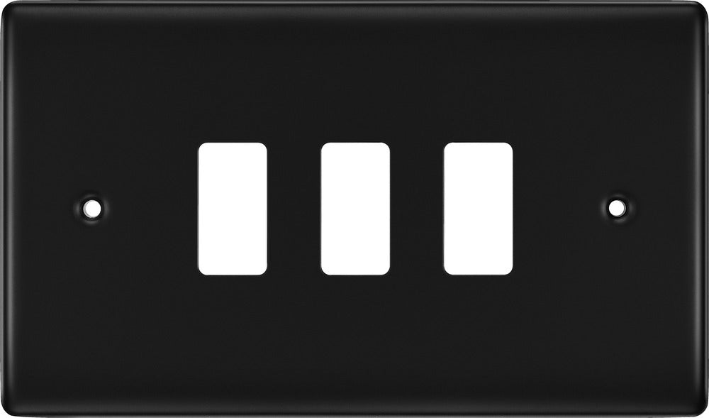 BG RNFB3 Nexus Metal 3G Grid Front Plate - Matt Black - westbasedirect.com