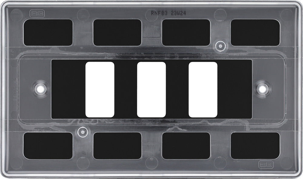 BG RNFB3 Nexus Metal 3G Grid Front Plate - Matt Black - westbasedirect.com