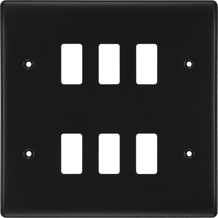 BG RNFB6 Nexus Metal 6G Grid Front Plate - Matt Black - westbasedirect.com