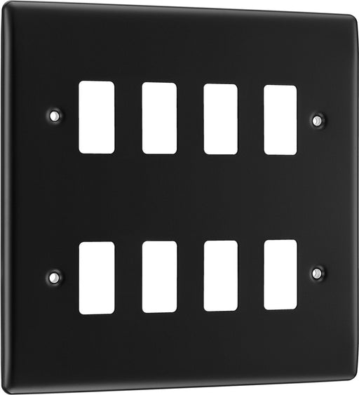 BG RNFB8 Nexus Metal 8G Grid Front Plate - Matt Black - westbasedirect.com