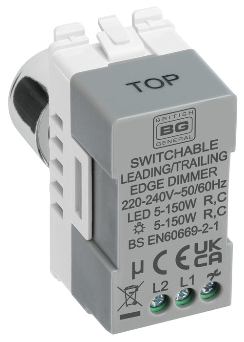 BG RPCDLT Nexus Grid 2-Way Intelligent Dual Mode Dimmer Module - Polished Chrome - westbasedirect.com