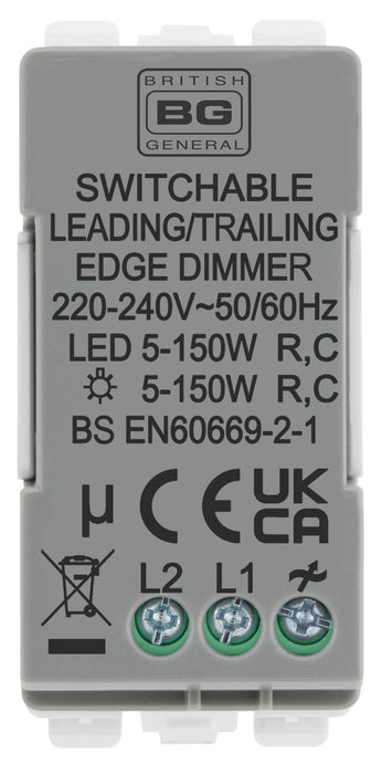 BG Evolve RPCDWDLT Grid 2-Way Intelligent Dual Mode Dimmer Module - White - westbasedirect.com