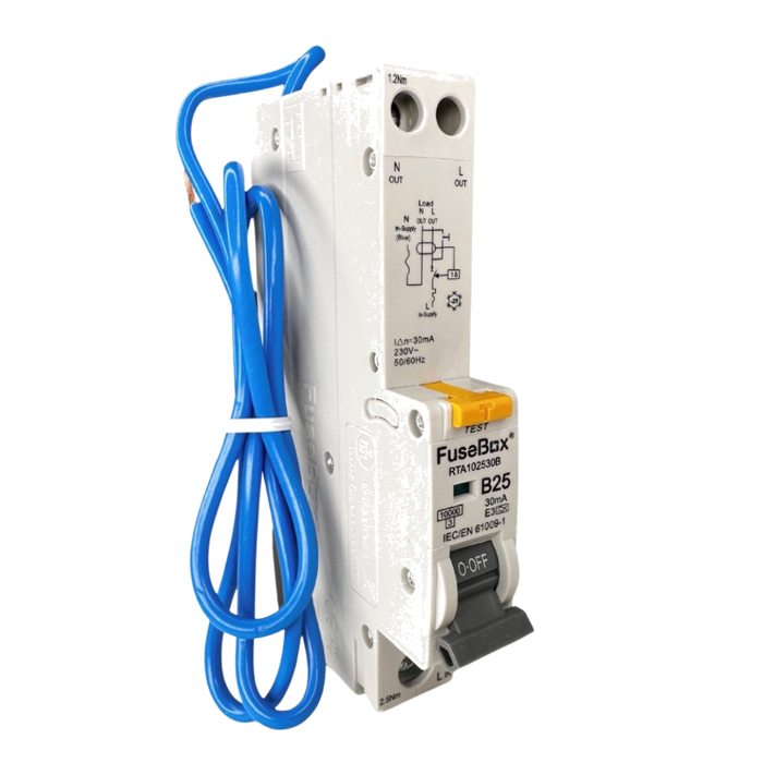 FuseBox RTA102530B 25A B Curve 10kA 30mA Type A RCBO - westbasedirect.com