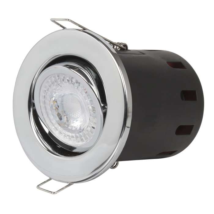 Powermaster S12930 IP20 Fire Rated Tilt Downlight - Chrome - westbasedirect.com