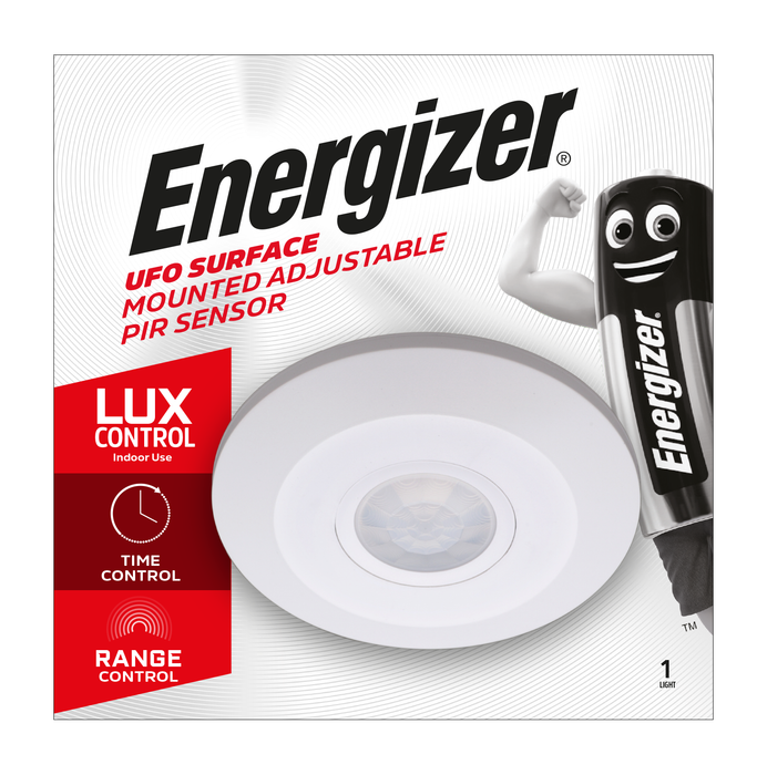 Energizer S14428 Surface Mounted 360° UFO PIR Sensor - White - westbasedirect.com