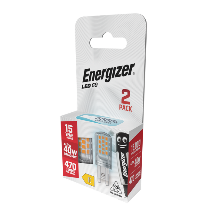 Energizer S29493 4.2W 470lm G9 LED Capsule Bulb Daylight 6500K (2 Pack) - westbasedirect.com