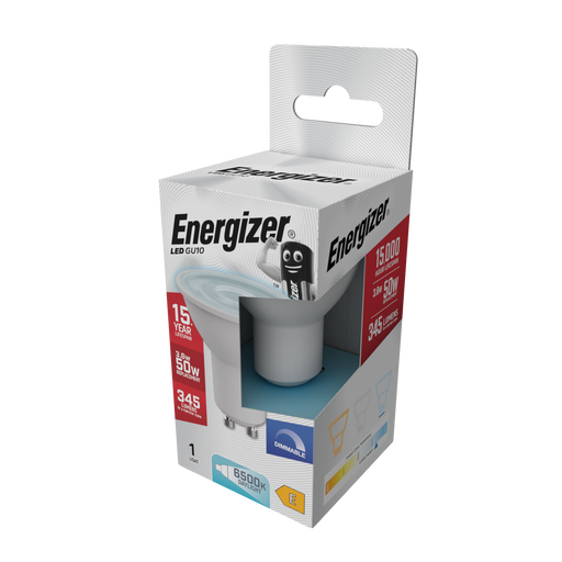 Energizer S29774 3.6W 345lm GU10 Spotlight LED Bulb Daylight 6500K Dimmable Boxed - westbasedirect.com