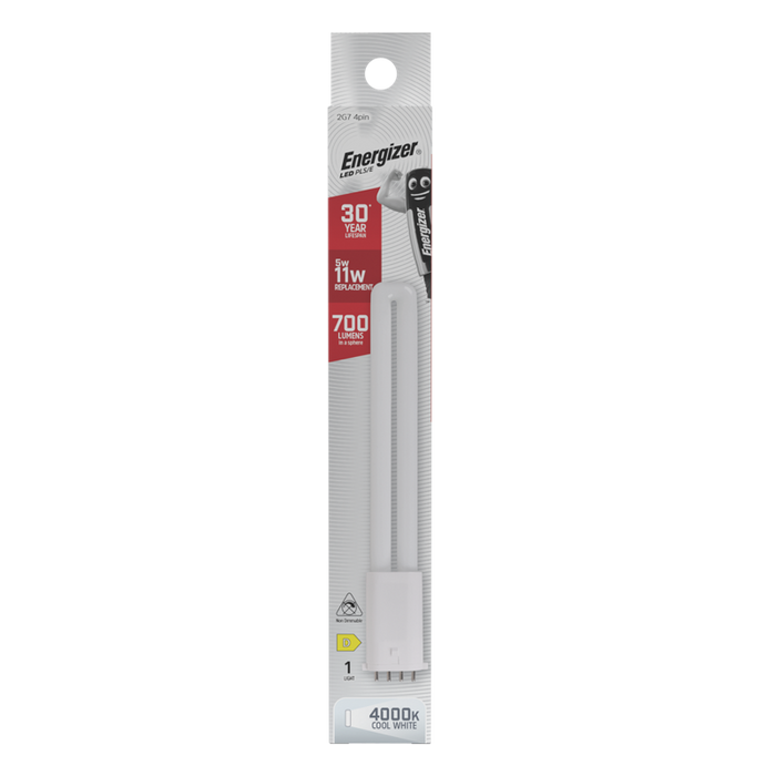 Energizer S30437 LED Lamp PLS/E 2G7 4 Pin 5W 700lm 4000K (Cool White)