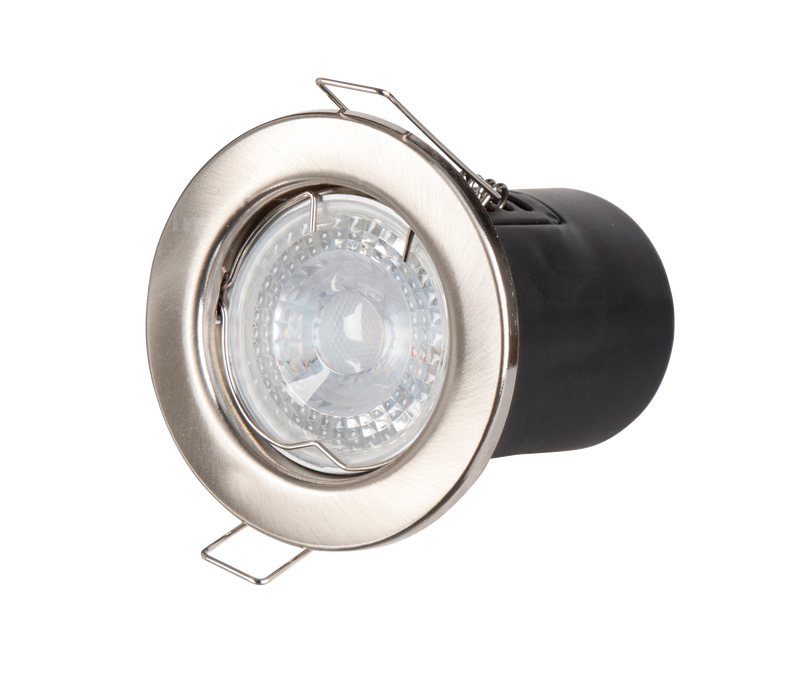 Powermaster S6592 IP20 Fire Rated Fixed Downlight - Brushed - westbasedirect.com