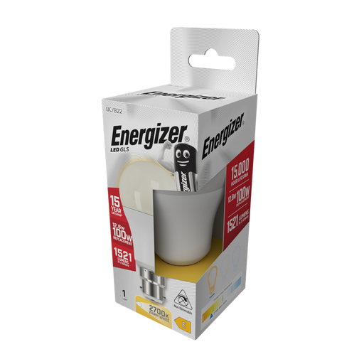 Energizer S8865 13.5W 1521lm B22 BC GLS LED Bulb Opal Warm White 2700K - westbasedirect.com