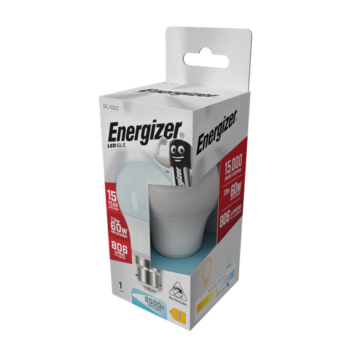 Energizer S9421 8.5W 806lm B22 BC GLS LED Bulb Opal Daylight 6500K - westbasedirect.com