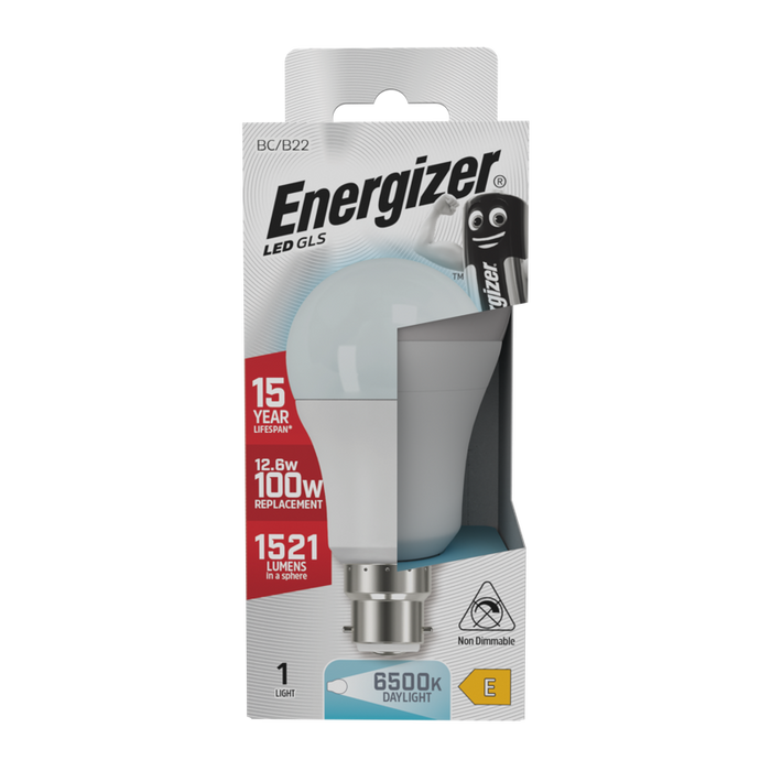 Energizer S9427 13.5W 1521lm B22 BC GLS LED Bulb Opal Daylight 6500K - westbasedirect.com