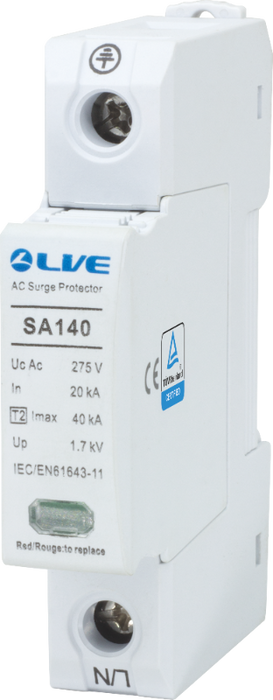 LIVE Electrical SA120 1 Pole 10kA/20kA Type 2 Surge Protective Device (SPD) - westbasedirect.com