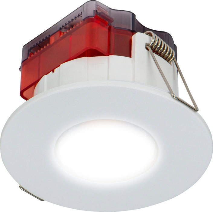 Luceco SFTF5W30/10 FType Spot Decorative LED Downlight 5W 515Lm 3000K Dimmable IP65 White Bezel - Flat (10 Pack) - westbasedirect.com