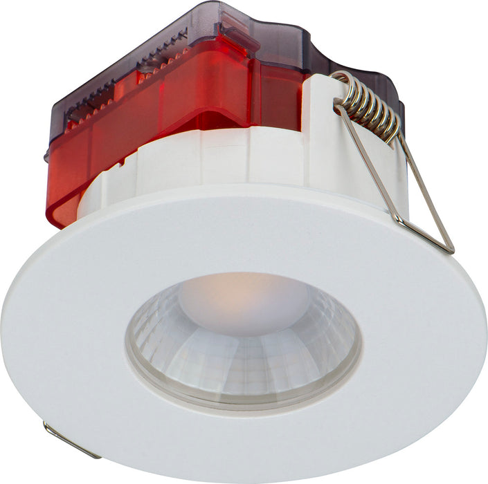 Luceco SFTF5W30 FType Spot Decorative LED Downlight 5W 515Lm 3000K Dimmable IP65 White Bezel - Flat - westbasedirect.com
