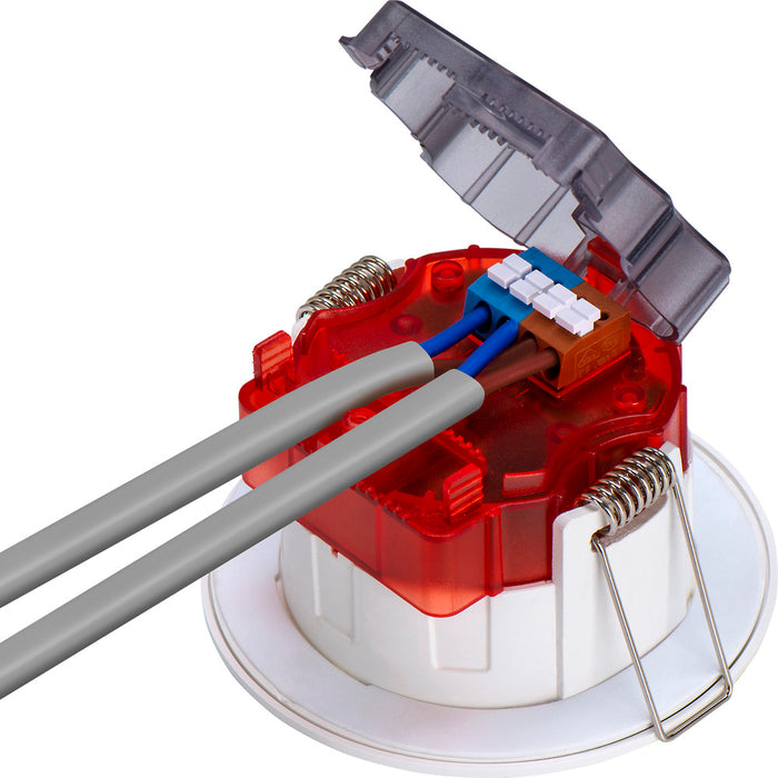 Luceco SFTF5W30 FType Spot Decorative LED Downlight 5W 515Lm 3000K Dimmable IP65 White Bezel - Flat - westbasedirect.com