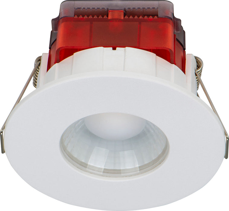 Luceco SFTF5W40/10 FType Spot Decorative LED Downlight 5W 550Lm 4000K Dimmable IP65 White Bezel - Flat (10 Pack) - westbasedirect.com