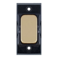 Selectric SGRID360-134 GRID360 10A Retractive Switch Module - Satin Brass, Black Insert
