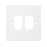 Selectric SGRID360-161 GRID360 Square White Moulded  2 Aperture Modular Front Plate