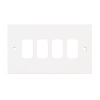 Selectric SGRID360-163 GRID360 Square White Moulded  4 Aperture Modular Front Plate