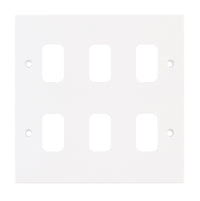 Selectric SGRID360-164 GRID360 Square White Moulded  6 Aperture Modular Front Plate