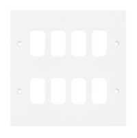 Selectric SGRID360-165 GRID360 Square White Moulded  8 Aperture Modular Front Plate