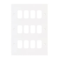 Selectric SGRID360-166 GRID360 Square White Moulded  12 Aperture Modular Front Plate