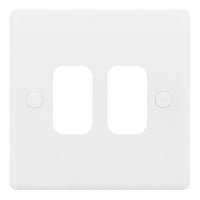 Selectric SGRID360-168 GRID360 Smooth White Moulded 2 Aperture Modular Front Plate