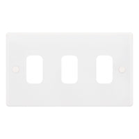 Selectric SGRID360-169 GRID360 Smooth White Moulded 3 Aperture Modular Front Plate